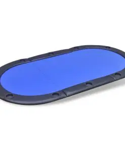 vidaXL 10-Player Foldable Poker Tabletop Blue
