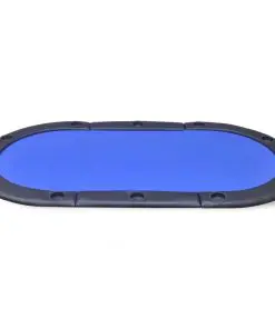 vidaXL 10-Player Foldable Poker Tabletop Blue