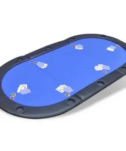 vidaXL 10-Player Foldable Poker Tabletop Blue