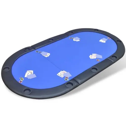 vidaXL 10-Player Foldable Poker Tabletop Blue