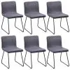 vidaXL Dining Chairs 6 pcs Dark Grey Fabric