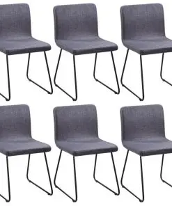 vidaXL Dining Chairs 6 pcs Dark Grey Fabric
