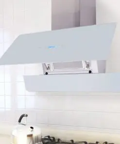 vidaXL Range Hood with Touch Display White 900 mm