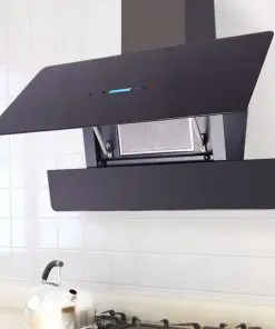 vidaXL Range Hood with Touch Display Black 900 mm