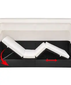 vidaXL Outdoor Sofa with Canopy Poly Rattan Black