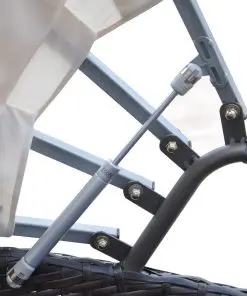 vidaXL Outdoor Lounge Bed with Canopy Poly Rattan Brown