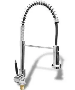 vidaXL Kitchen Pull Out Mixer Tap Brass