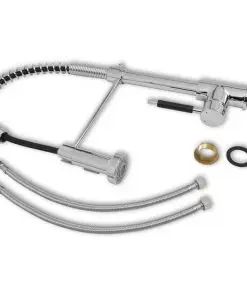 vidaXL Kitchen Pull Out Mixer Tap Brass