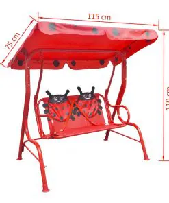 vidaXL Kids Swing Seat Red