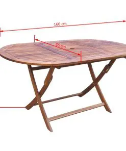 vidaXL 7 Piece Outdoor Dining Set Solid Acacia Wood