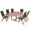 vidaXL 7 Piece Outdoor Dining Set Solid Acacia Wood