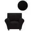 vidaXL Stretch Couch Slipcover Black Polyester Jersey vidaXL Stretch Couch Slipcover Black Polyester Jersey