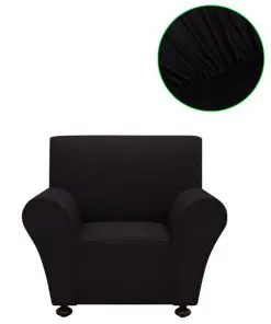 vidaXL Stretch Couch Slipcover Black Polyester Jersey