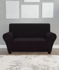 vidaXL Stretch Couch Slipcover Black Polyester Jersey