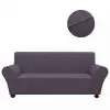 vidaXL Stretch Couch Slipcover Anthracite Polyester Jersey vidaXL Stretch Couch Slipcover Anthracite Polyester Jersey