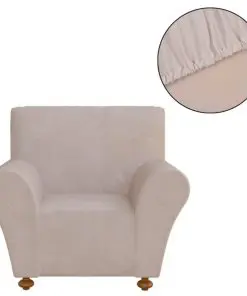 vidaXL Stretch Couch Slipcover Beige Polyester Jersey