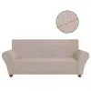vidaXL Stretch Couch Slipcover Beige Polyester Jersey