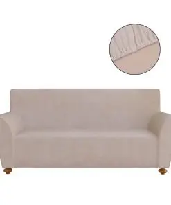 vidaXL Stretch Couch Slipcover Beige Polyester Jersey