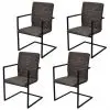 vidaXL Dining Chairs 4 pcs Brown Faux Leather