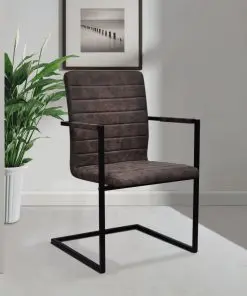 vidaXL Dining Chairs 4 pcs Brown Faux Leather