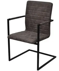 vidaXL Dining Chairs 4 pcs Brown Faux Leather