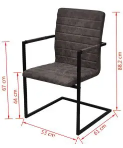 vidaXL Dining Chairs 4 pcs Brown Faux Leather