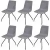 vidaXL Dining Chairs 6 pcs Light Grey Fabric