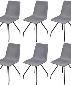 vidaXL Dining Chairs 6 pcs Light Grey Fabric