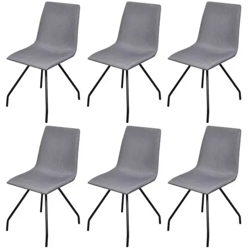 vidaXL Dining Chairs 6 pcs Light Grey Fabric