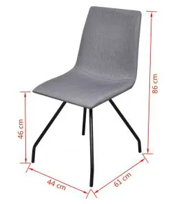 vidaXL Dining Chairs 6 pcs Light Grey Fabric