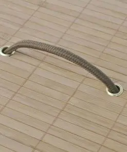 vidaXL Bamboo Laundry Bin Round Natural