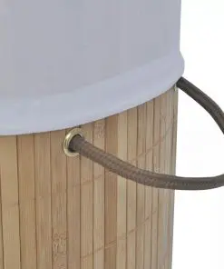 vidaXL Bamboo Laundry Bin Round Natural