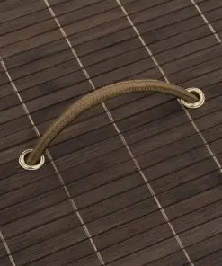 vidaXL Bamboo Laundry Bin Round Dark Brown