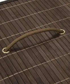 vidaXL Bamboo Laundry Bin Rectangular Dark Brown