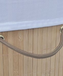 vidaXL Bamboo Laundry Bin Oval Natural
