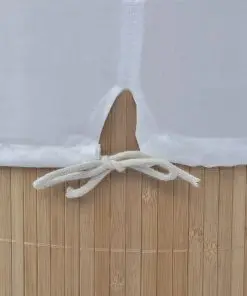 vidaXL Bamboo Laundry Bin Oval Natural