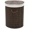 vidaXL Bamboo Laundry Bin Oval Dark Brown