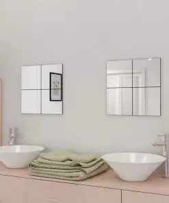 vidaXL Frameless Mirror Tiles Glass 8 pcs 20.5 cm