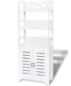 vidaXL Bathroom Cabinet Albuquerque Wood White 46x24x117.5 cm