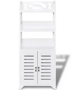 vidaXL Bathroom Cabinet Albuquerque Wood White 46x24x117.5 cm