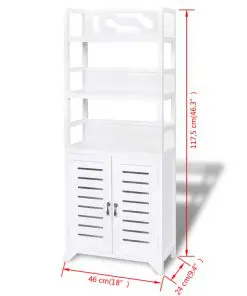 vidaXL Bathroom Cabinet Albuquerque Wood White 46x24x117.5 cm