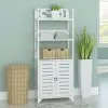 vidaXL Bathroom Cabinet Albuquerque Wood White 46x24x117.5 cm