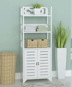 vidaXL Bathroom Cabinet Albuquerque Wood White 46x24x117.5 cm