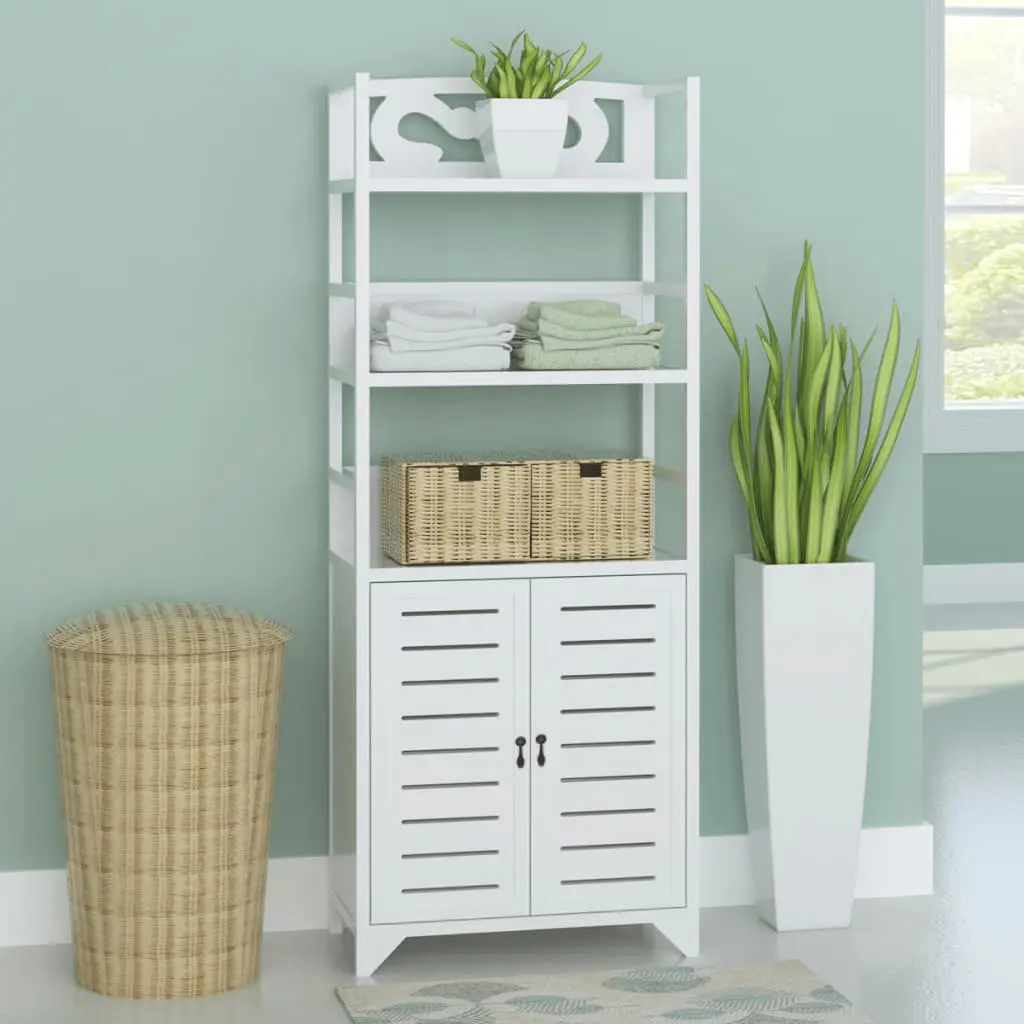 vidaXL Bathroom Cabinet Albuquerque Wood White 46x24x117.5 cm