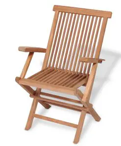 vidaXL Folding Garden Chairs 2 pcs Solid Teak Wood