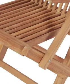 vidaXL Folding Garden Chairs 2 pcs Solid Teak Wood