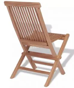 vidaXL Folding Garden Chairs 2 pcs Solid Teak Wood