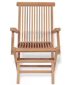 vidaXL 5 Piece Folding Outdoor Dining Set Solid Teak Wood