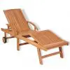 vidaXL Sun Lounger Solid Teak Wood