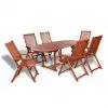 vidaXL 7 Piece Outdoor Dining Set Solid Acacia Wood